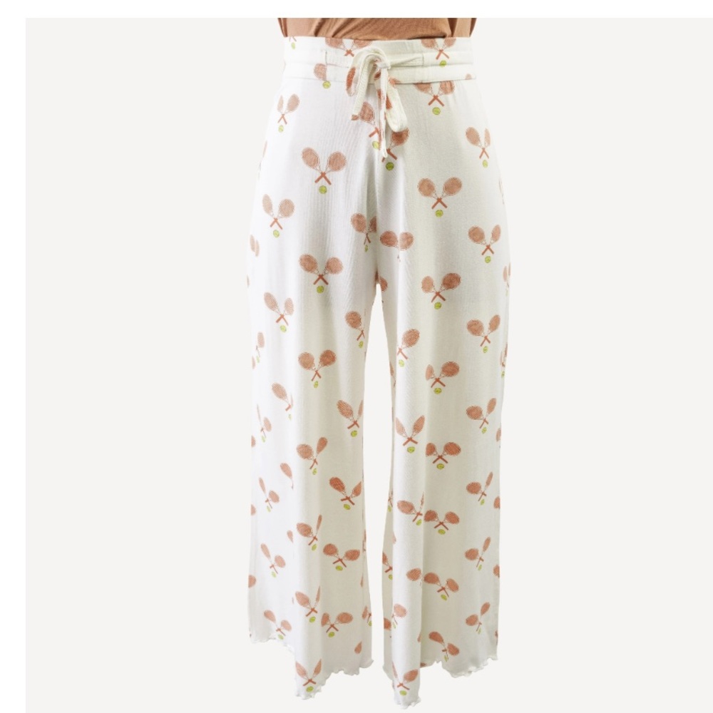Kate Quinn Cream and beige Patterned Pants